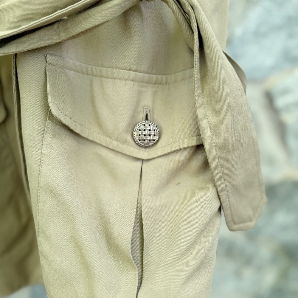 Vintage 90s Safari Vibes Khaki Sleeveless Button-Up Vest with Belt size 8 medium - Picture 4 of 8